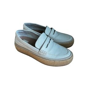 Dolce‎ Vita Rhyne White PU Leather Platform Loafer Espadrille Shoes Size 9